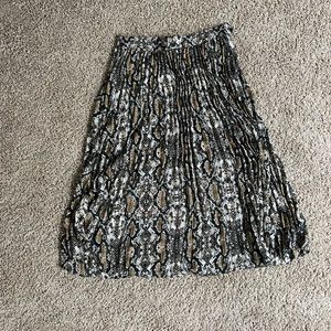Snakeskin Pleated Skirt